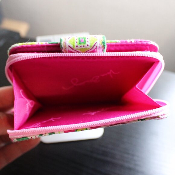 Vera Bradley Mini Zip Wallet Pinwheel Pink - Picture 8 of 10
